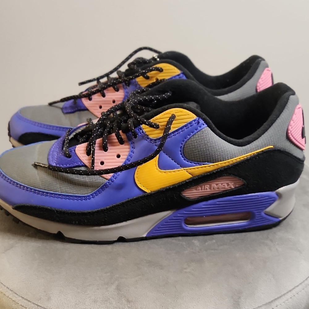 Nike Air Max in Blue, Yellow, and Pink - Picture 3 of 5